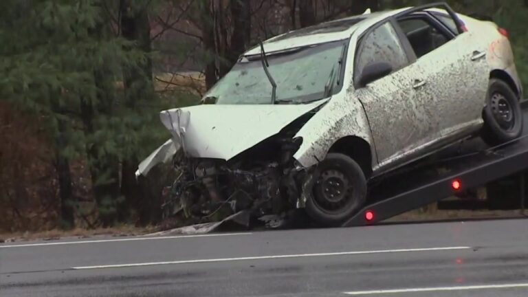 Car involved in wreck along I-495 in Bellingham - Boston News, Weather, Sports