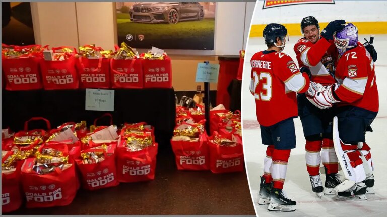 Florida Panthers scoring goals and feeding hungry residents