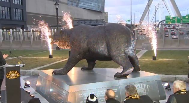 Bear statue unveiled outside TD Garden to celebrate 100 years of Bruins hockey - Boston News, Weather, Sports