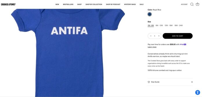 Former Obama officials selling ANTIFA gear for kids: “ANTIFA baby onesie"