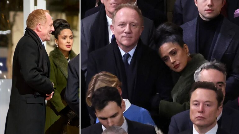 Salma Hayek, billionaire husband attend Notre Dame reopening